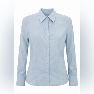 Ann Taylor Light Blue Textured Top